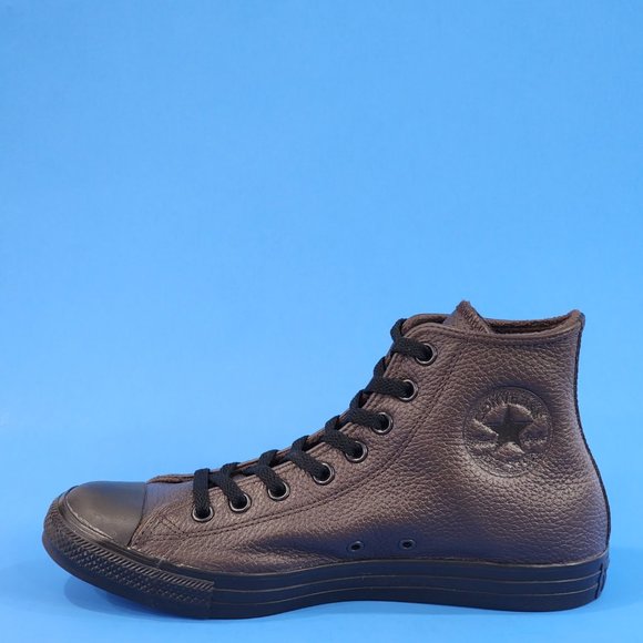 Converse CTAS Hi Velvet Brown/Black Unisex Leather Sneakers 172012C NWT - Picture 3 of 6